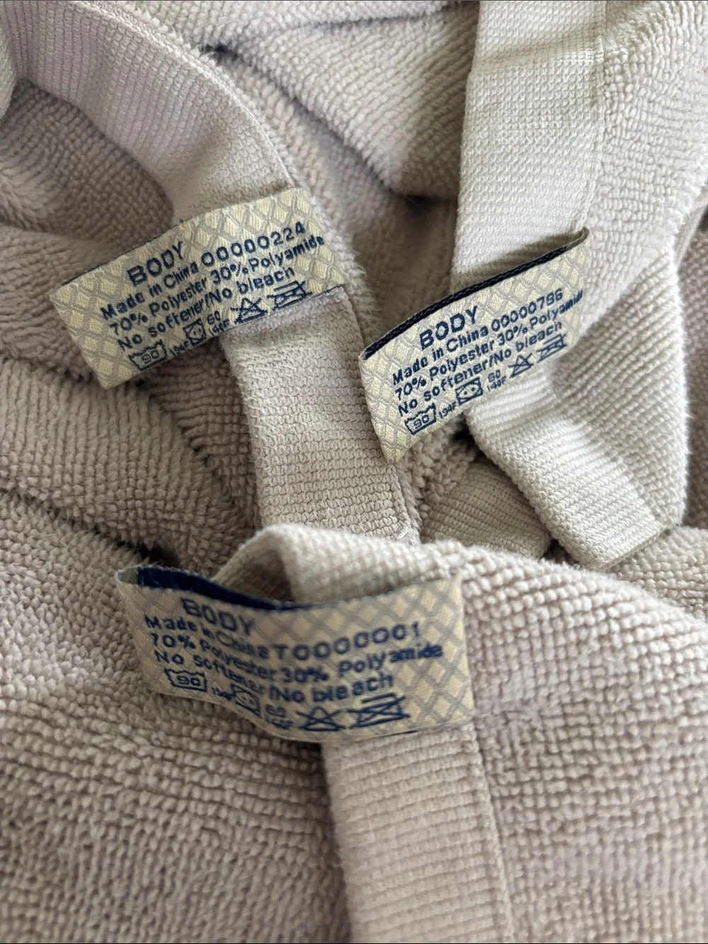 Norwex Bath Body Towels Lightweight Terry Tan 2 Bath 1 Hand Towel Loop Hanger